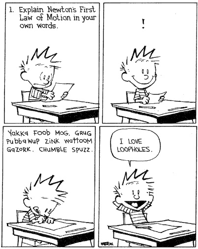 Calvin and Hobbes - Newton Loophole